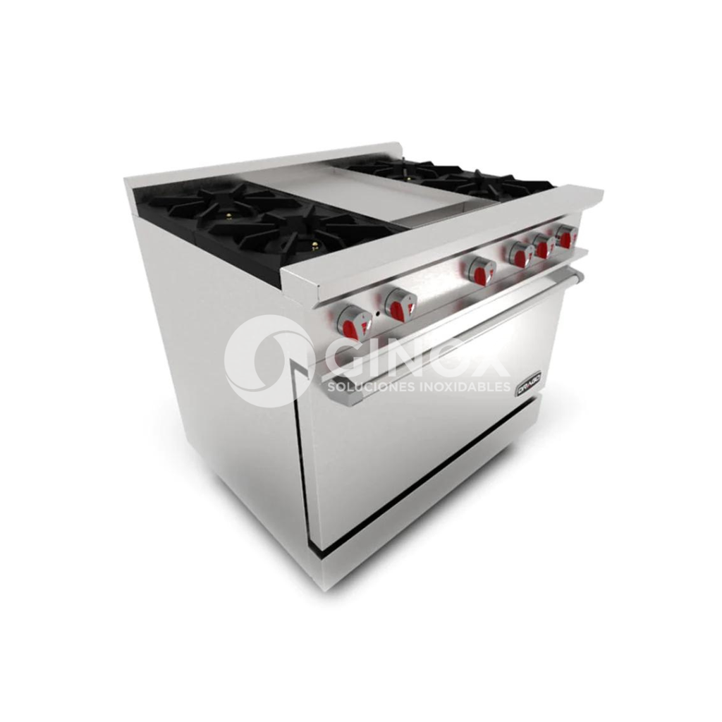 [102902] Estufa Combinada con 4 Quemadores y Plancha CG-41P DRAGO