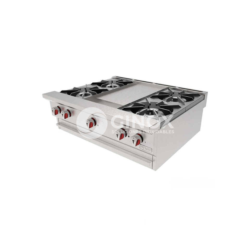 [102924] Parrilla Combinada con Plancha + Parrilla de 4 Quemadores CG-40P DRAGO