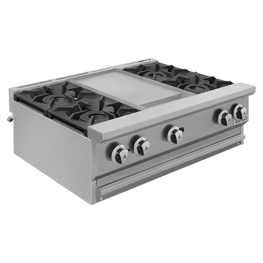[102924] Parrilla Combinada con Plancha + Parrilla de 4 Quemadores CG-40P DRAGO