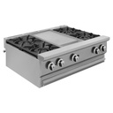 Parrilla Combinada con Plancha + Parrilla de 4 Quemadores CG-40P DRAGO