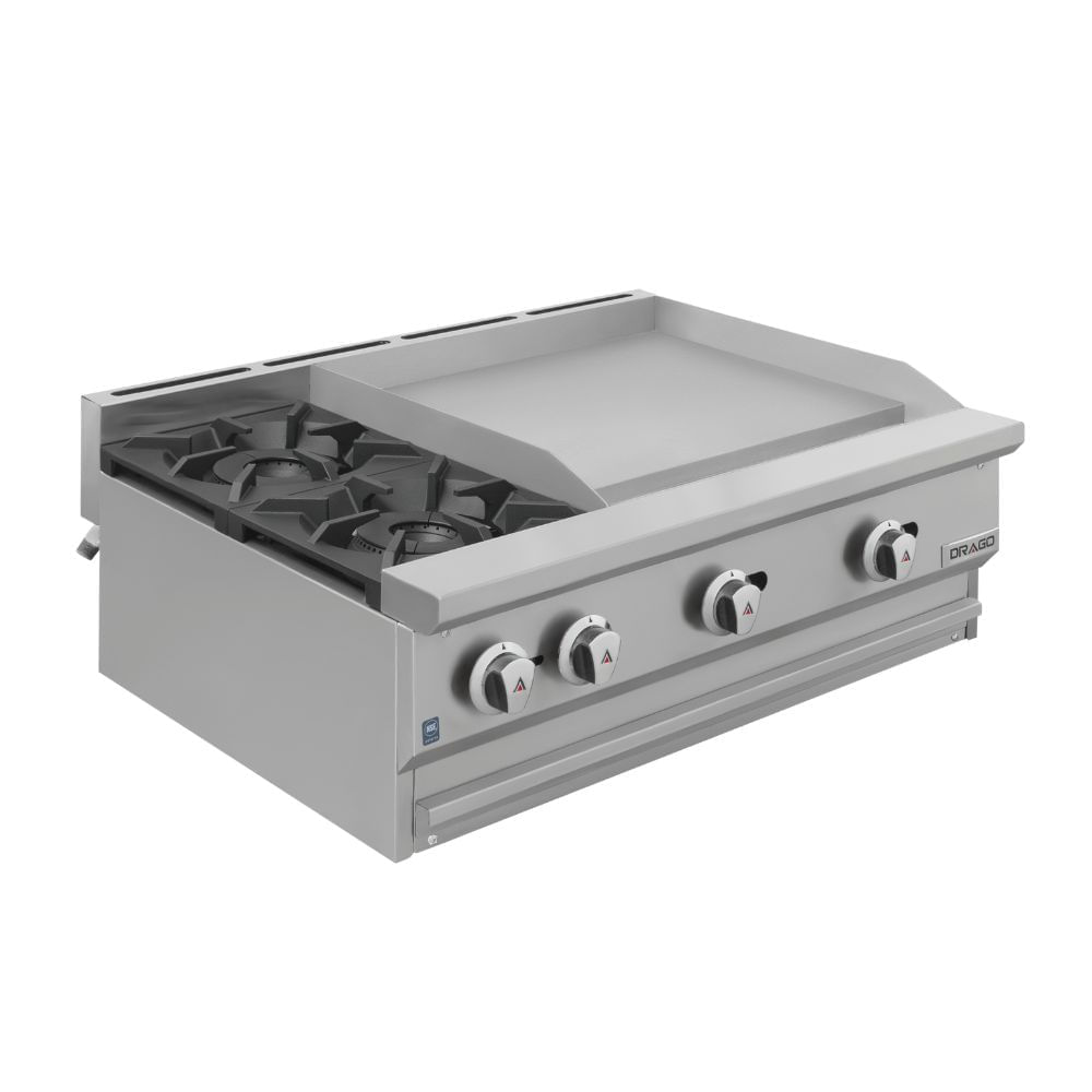 [102925] Parrilla Combinada con Plancha + Parrilla de 2 Quemadores CG-20PD DRAGO