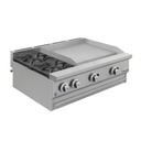 Parrilla Combinada con Plancha + Parrilla de 2 Quemadores CG-20PD DRAGO