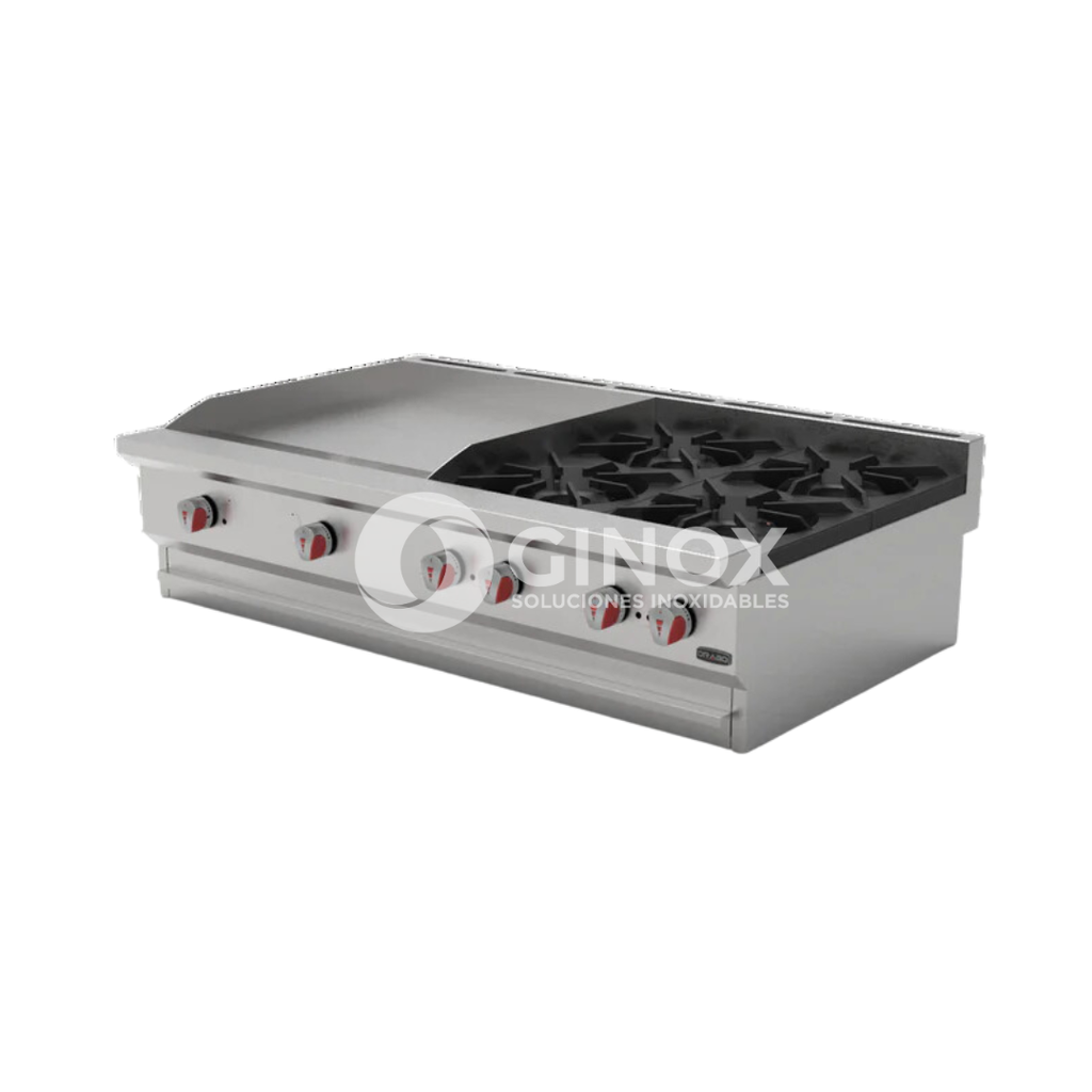 [102926] Parrilla Combinada con Plancha + Parrilla de 4 Quemadores CG-40PD DRAGO