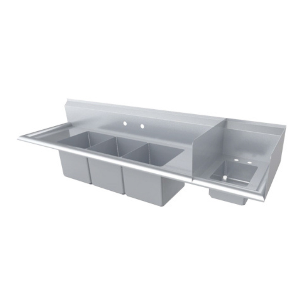 [103178] Fregadero de 3 Tarjas con Escurrideros Laterales F4T-151514-12L KING
