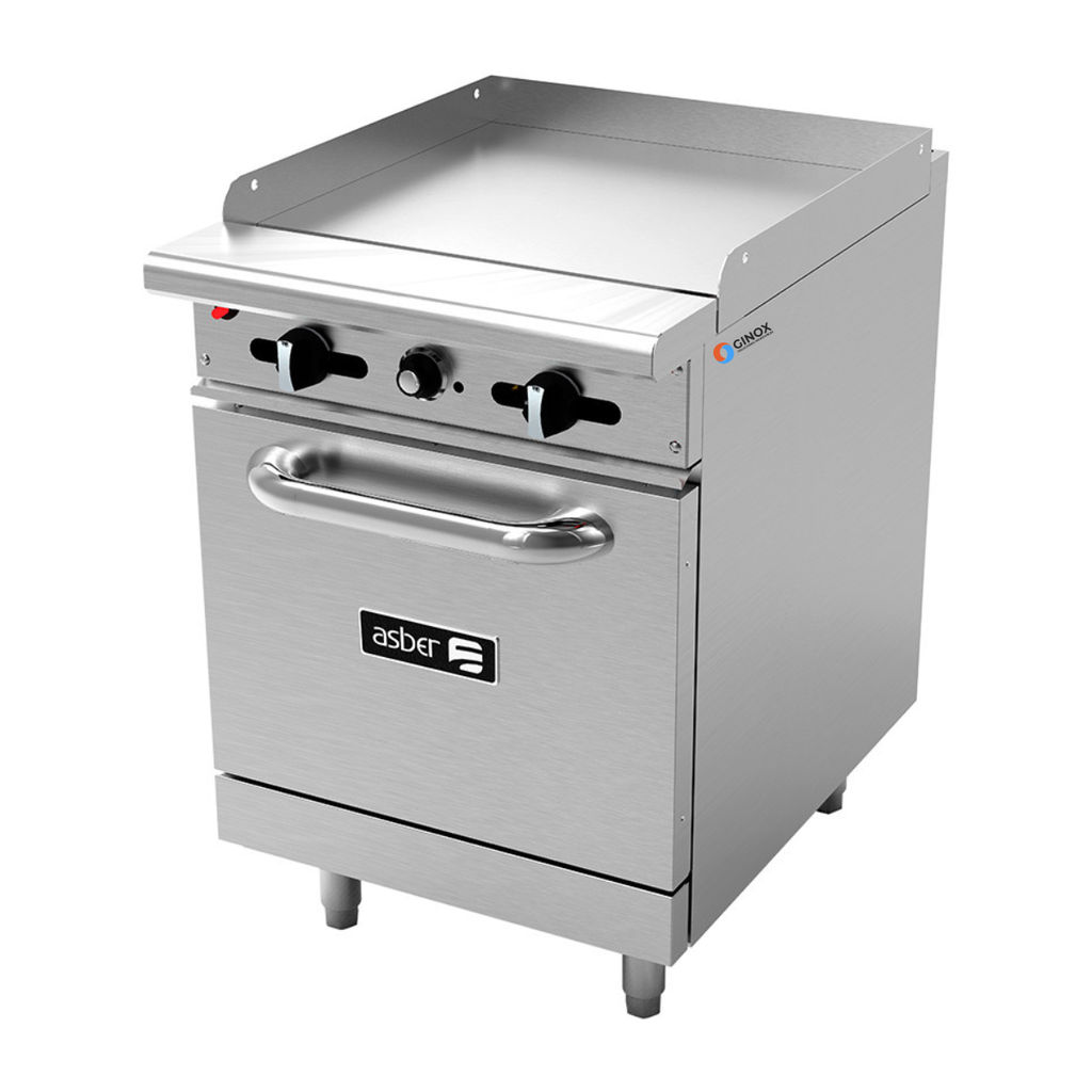 [100003] Plancha Industrial 2 Quemadores y Horno AER-G24-24-H ASBER