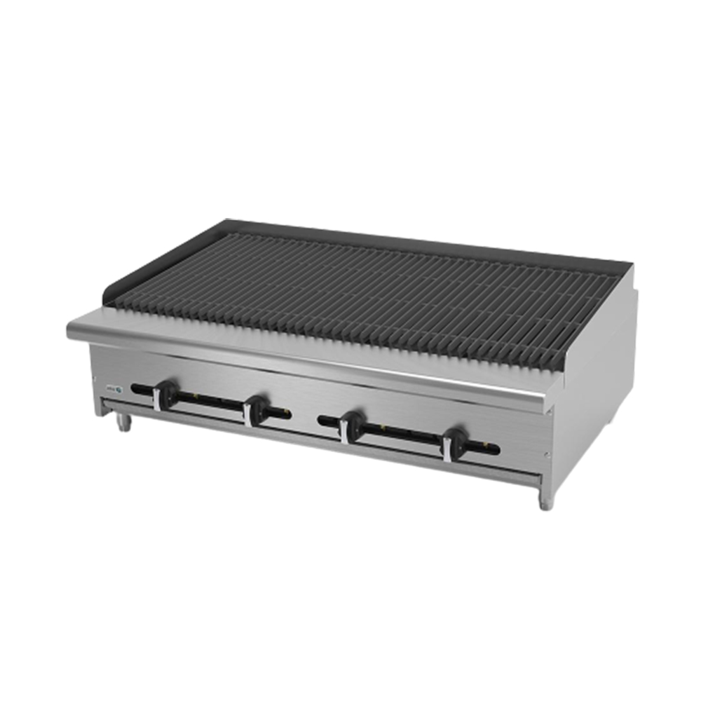 [100028] Asador Industrial a Gas Piedra Volcanica 48" 4 Quemadores AECRB-48 ASBER