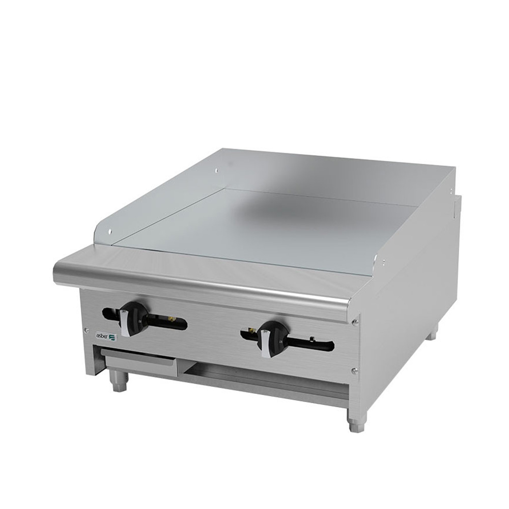 [100031] Plancha Industrial 24" 2 Quemadores con Placa de 1.9 cm AEMG-24-H ASBER