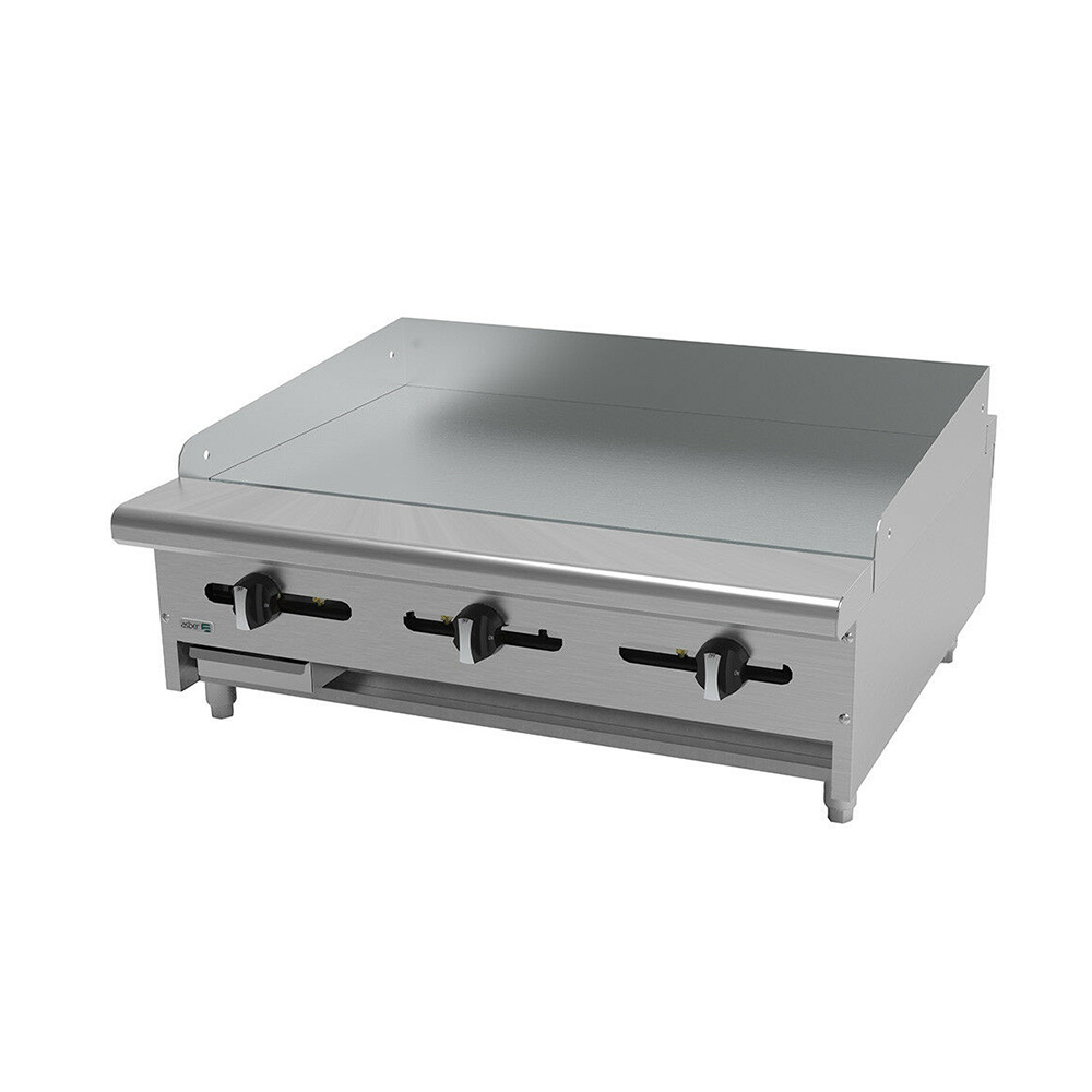 [100033] Plancha Industrial 36" 3 Quemadores con Placa de 1.9 cm AEMG-36-H ASBER