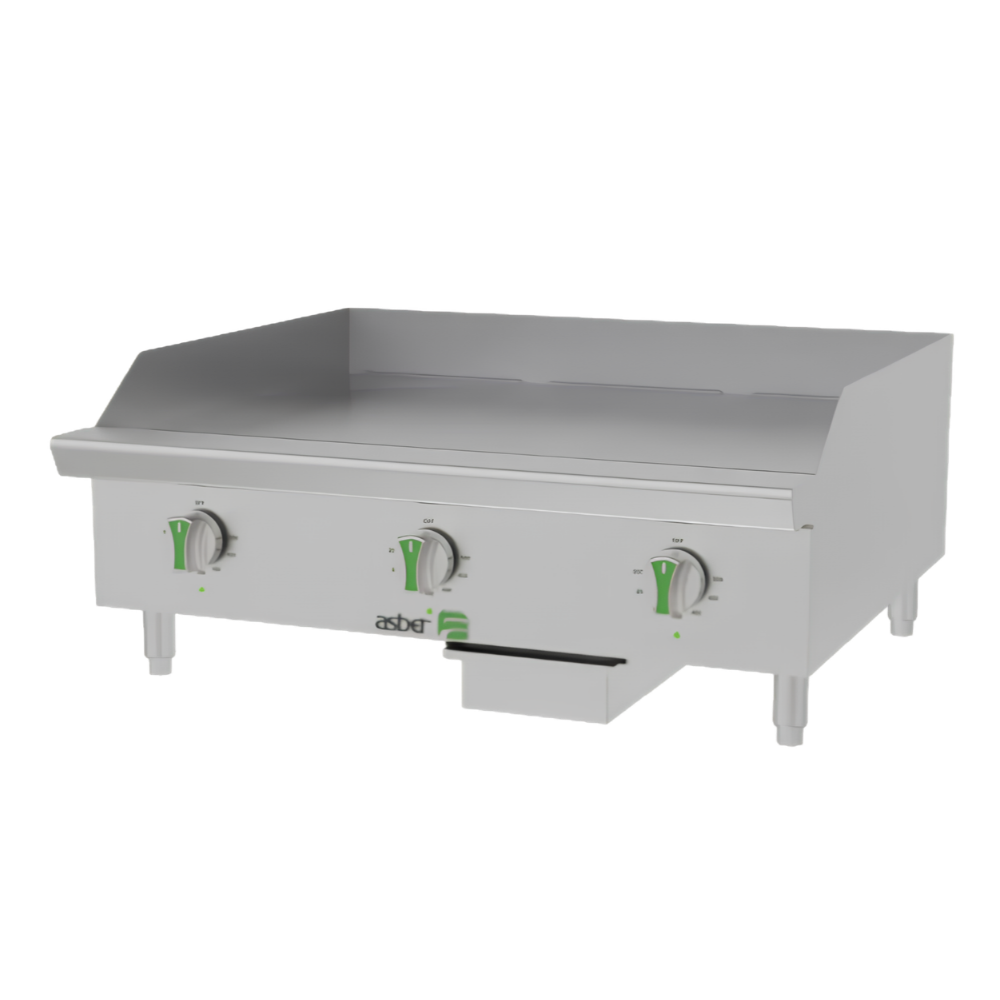 [100038] Plancha Lisa Termostatica a Gas con Placa de 3/4" AETG-36-H ASBER