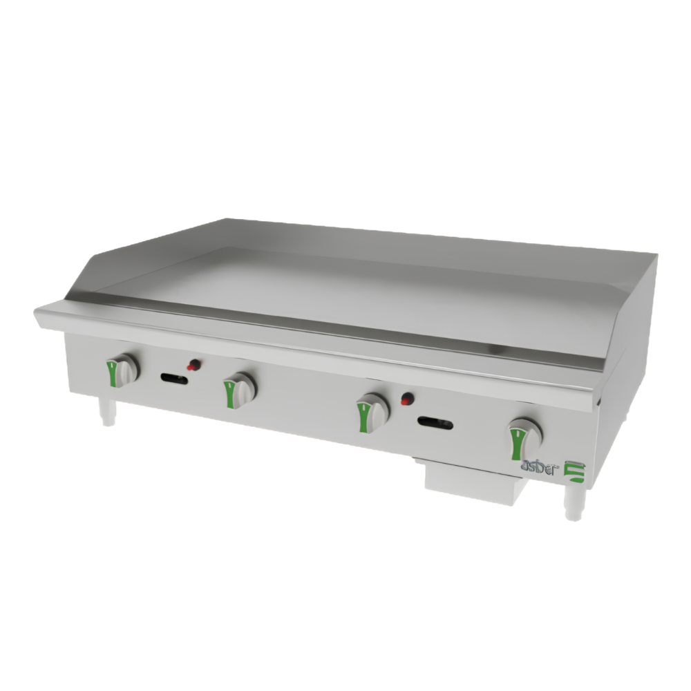 [100039] Plancha Lisa Termostatica a Gas con Placa de 3/4" AETG-48-H ASBER