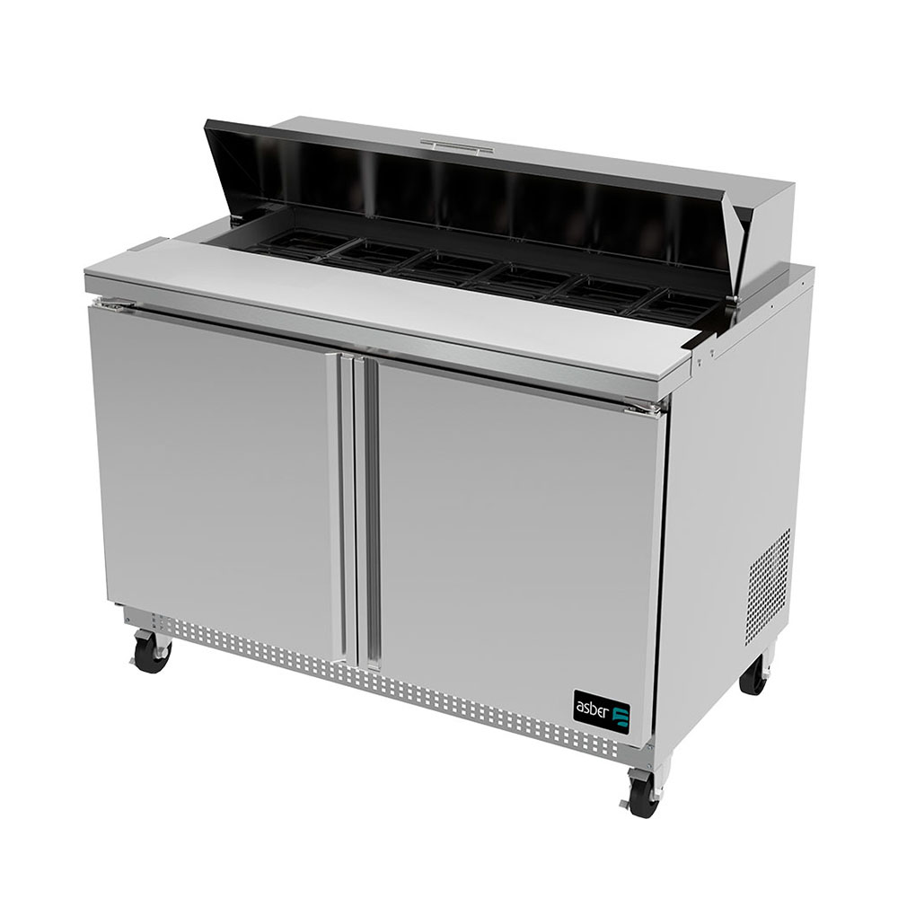 [100113] Mesa Refrigerada de Preparacion de Sandwiches y Ensaladas 2 Puertas 122 cm APTS-48-12 ASBER