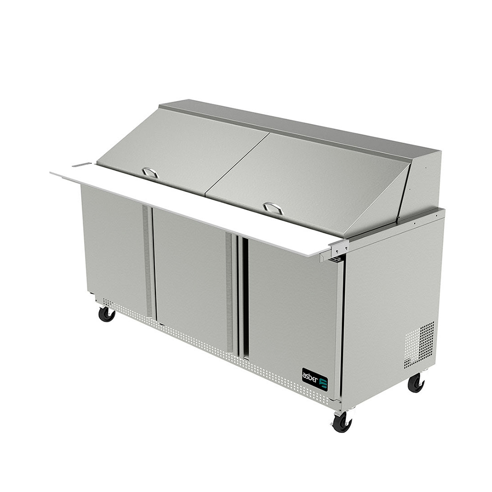 [100119] Mesa Refrigerada Megatop de Preparacion de Sandwiches y Ensaladas 3 Puertas 182.8 cm APTM-72-30 ASBER