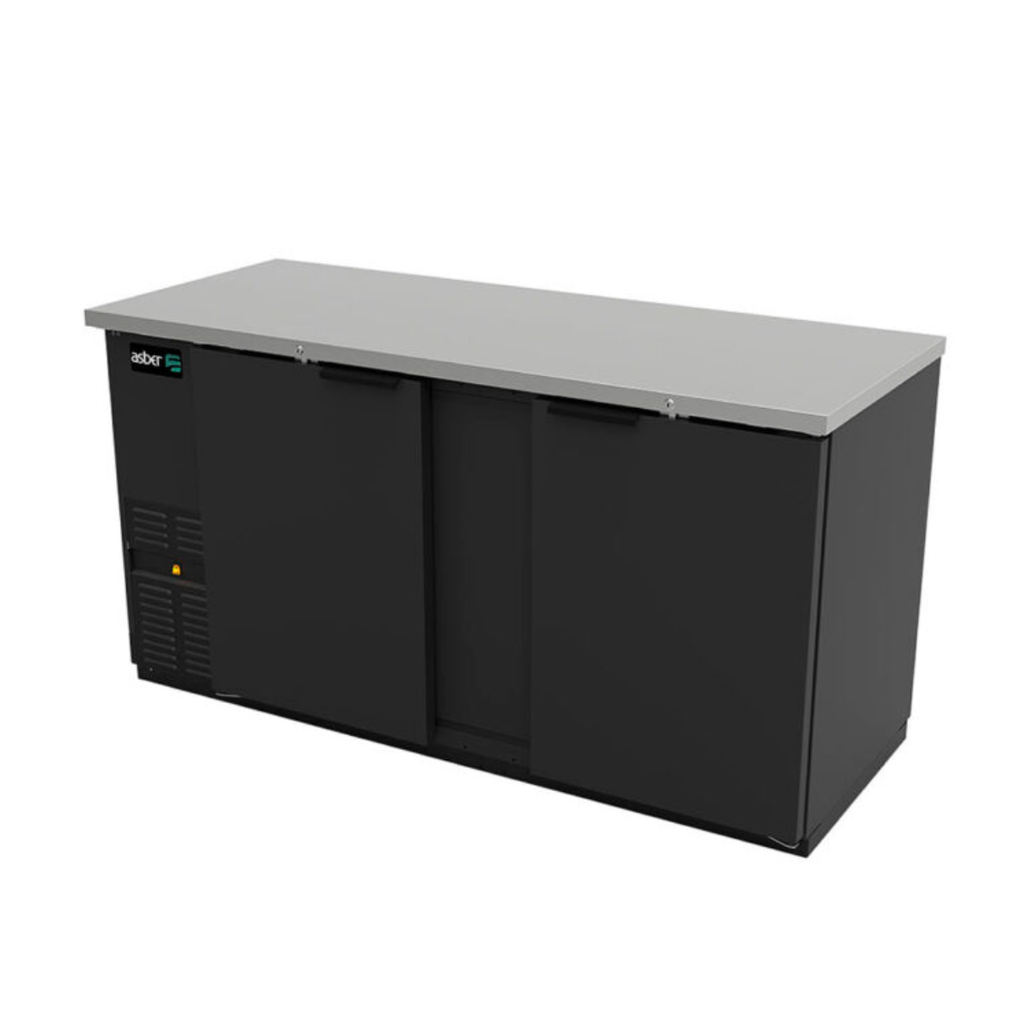 [100160] Refrigerador Contra Barra Vinil Negro 2 Puertas 177 cm ABBC-68 ASBER
