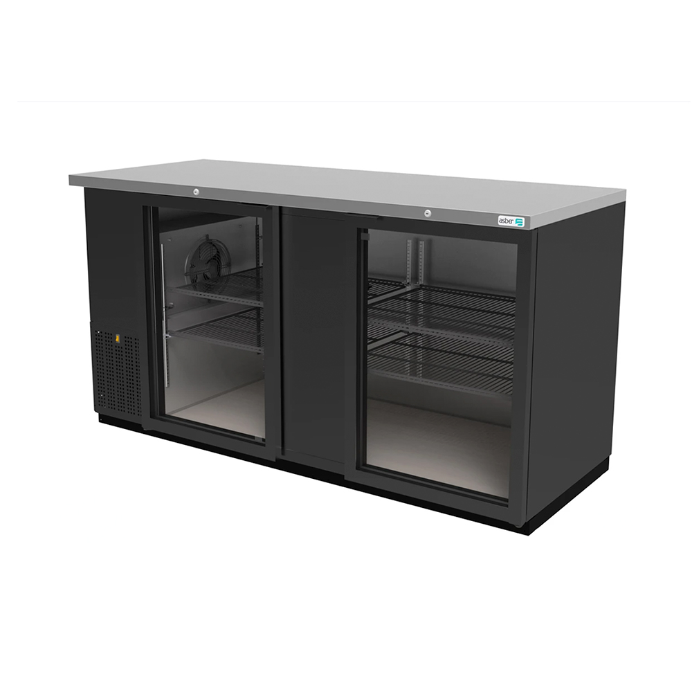 [100164] Refrigerador Contra Barra Vinil Negro 2 Puertas Cristal 177 cm ABBC-68G ASBER