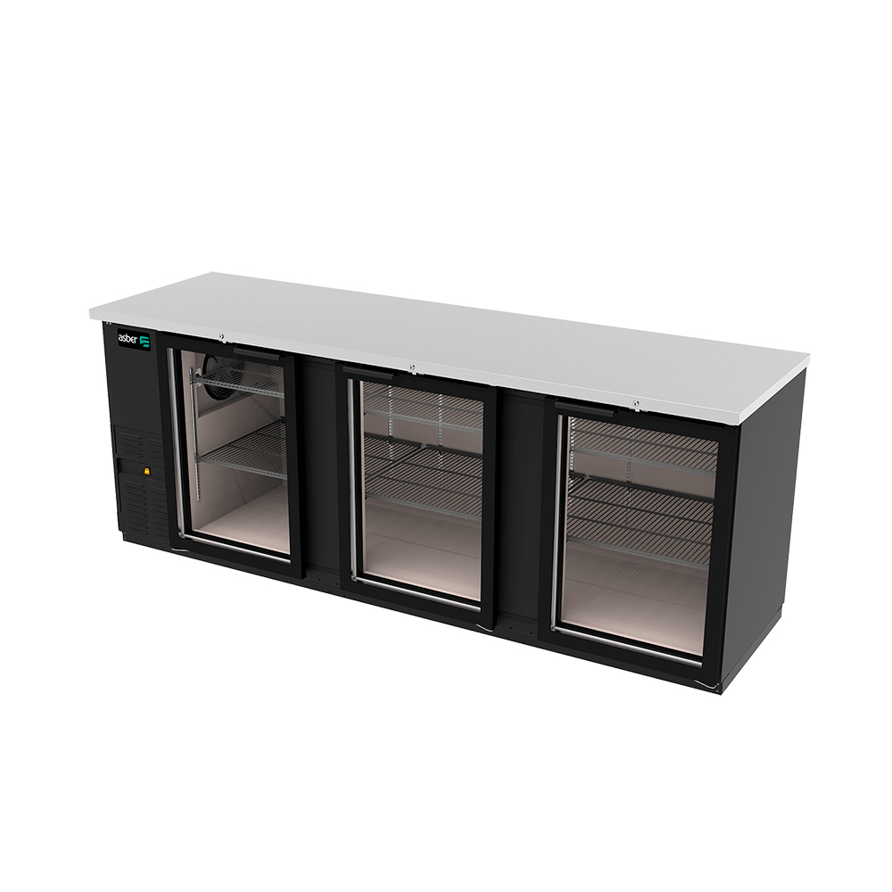 [100165] Refrigerador Contra Barra Vinil Negro 3 Puertas Cristal 243 cm ABBC-94G ASBER