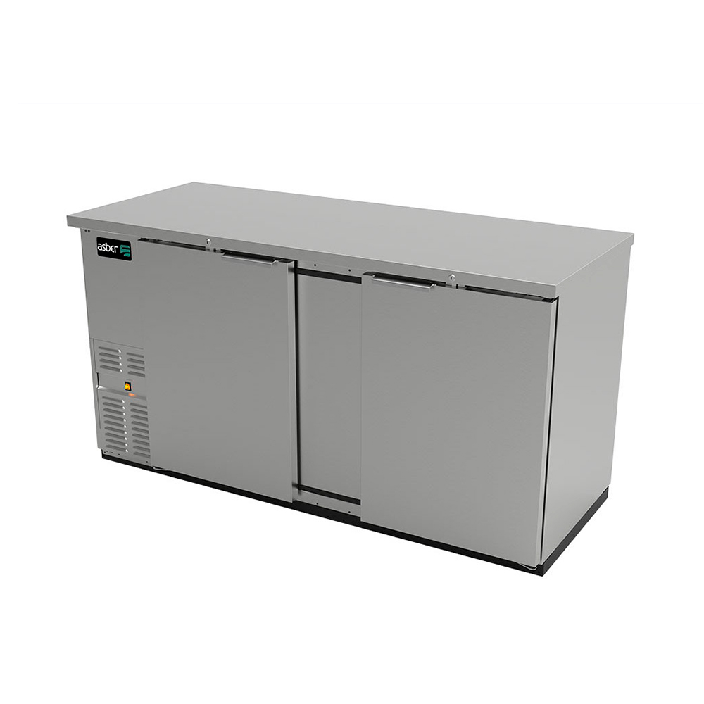 [100168] Refrigerador Contra Barra Acero Inoxidable 2 Puertas 177 cm ABBC-68-S ASBER