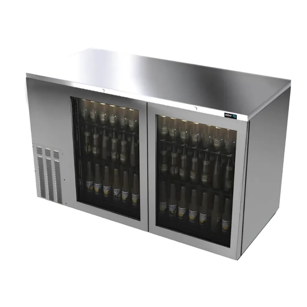 [100171] Refrigerador Contra Barra Acero Inoxidable 2 Puertas Cristal 151 cm ABBC-58-SG ASBER