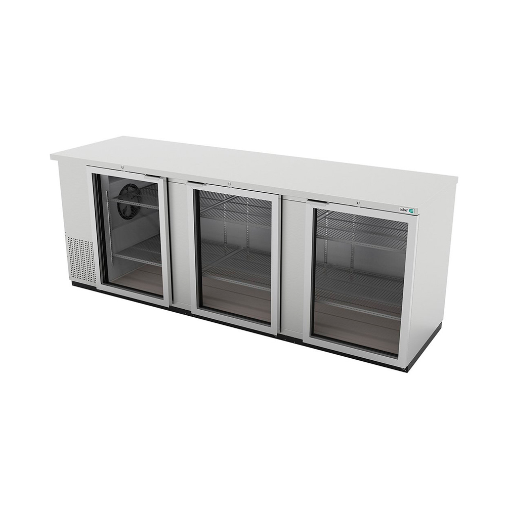 [100173] Refrigerador Contra Barra Acero Inoxidable 3 Puertas Cristal 243 cm ABBC-94-SG ASBER