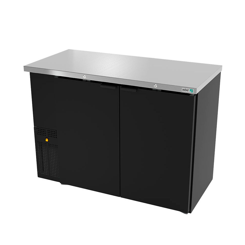[100175] Refrigerador Contra Barra Vinil Negro Slim Line Puerta Sólida ABBC-24-48 ASBER