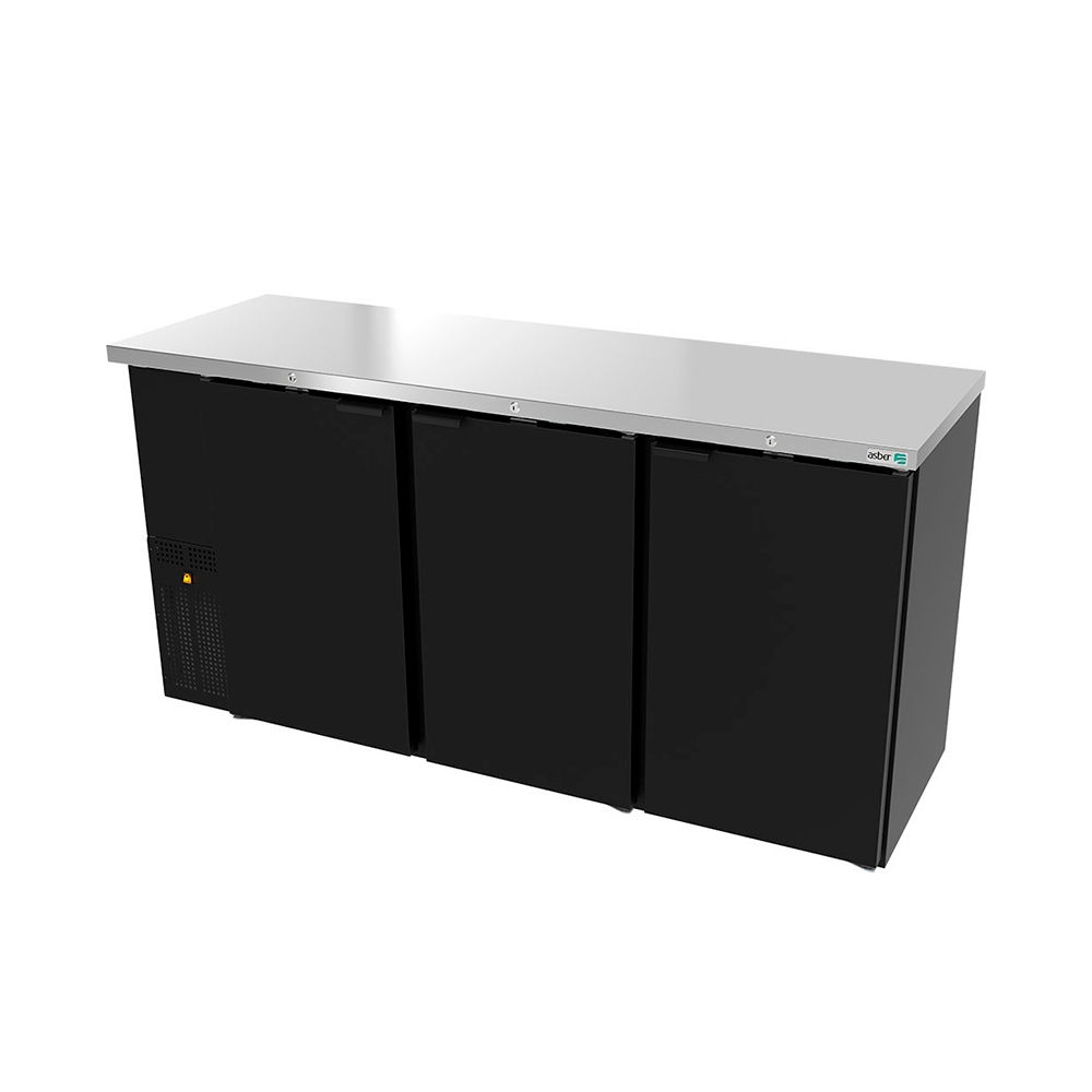 [100177] Refrigerador Contra Barra Vinil Negro Slim Line Puerta Sólida ABBC-24-72 ASBER