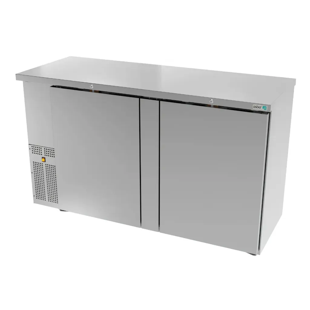 [100184] Refrigerador Contra Barra Acero Inoxidable Slim Line Puerta Sólida ABBC-24-60-S ASBER