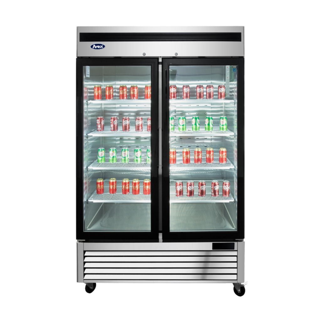 [102270] Refrigerador vert, 2 pt cristal MCF8707GR ATOSA