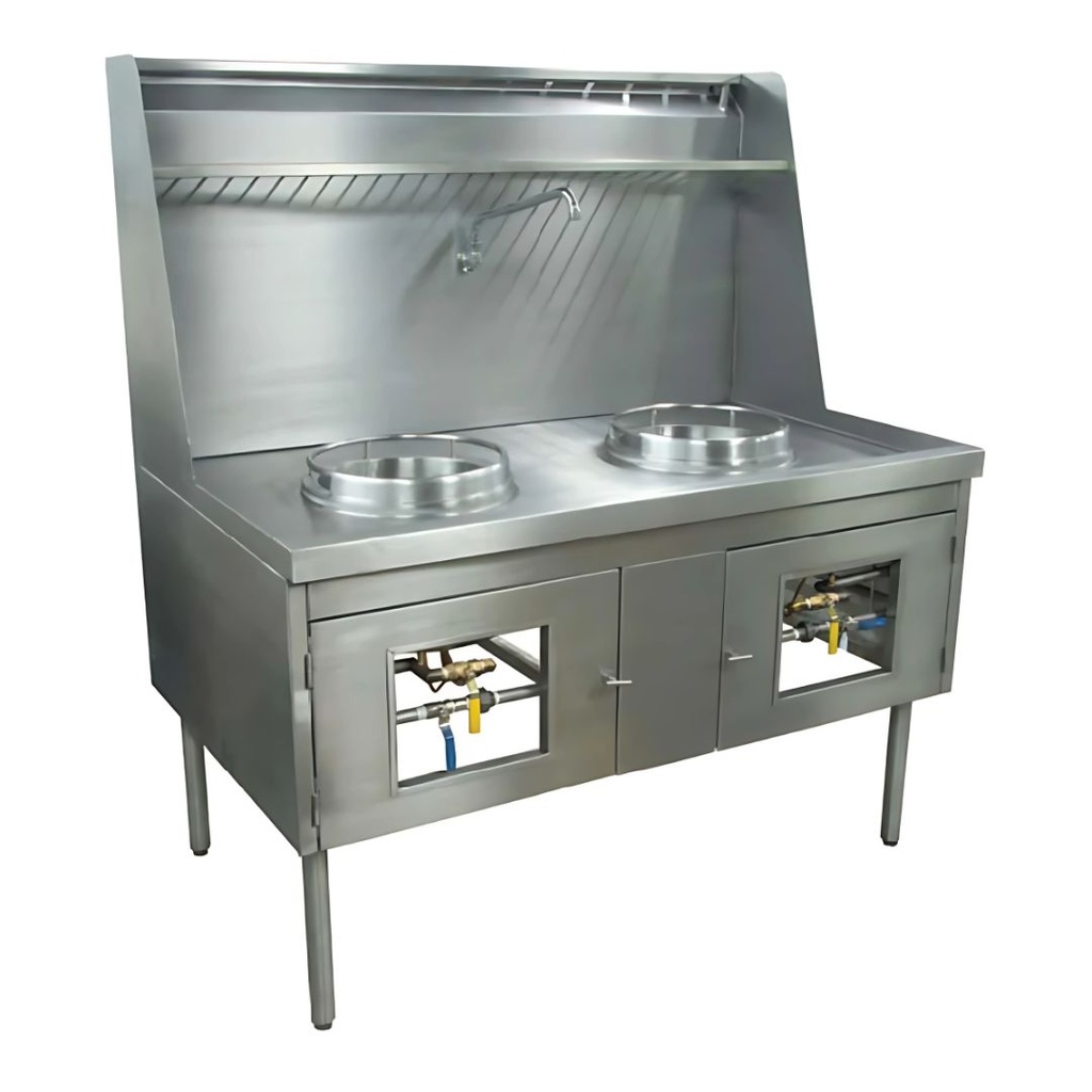 [107501] Estufa wok profesional 2 secciones ZEWOKS-140 SAN-SON