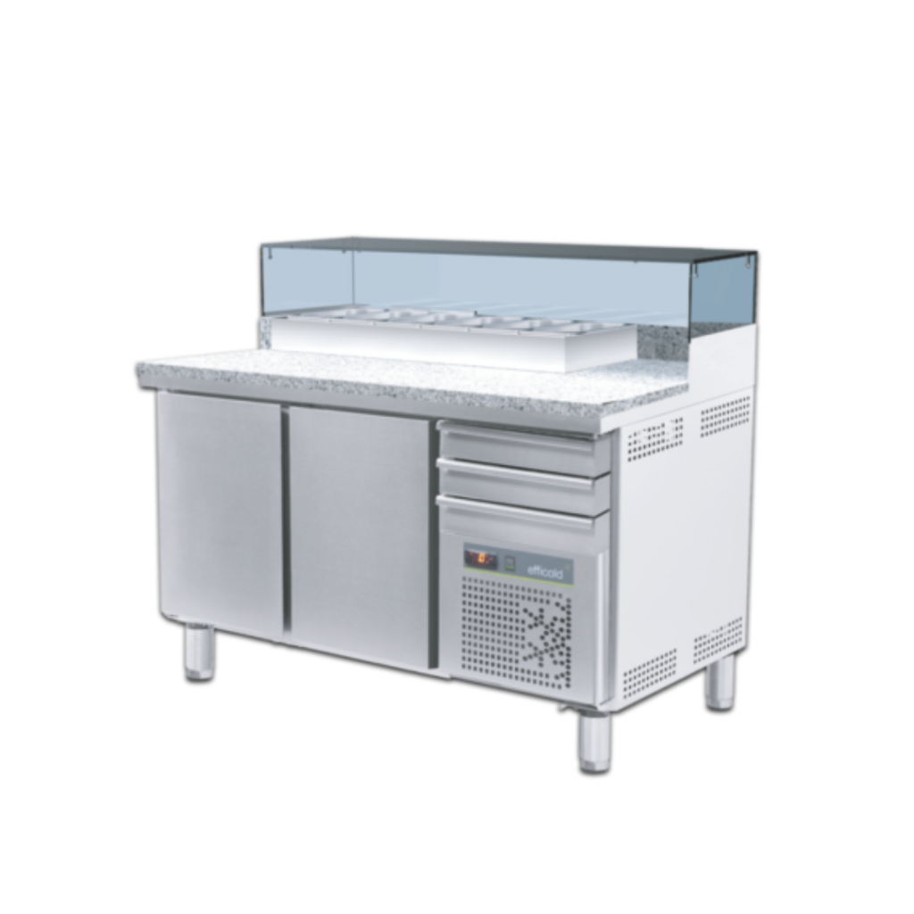 [107120] Mesa pizza con insertos MM-160 granito 110v/60h EFFICOLD