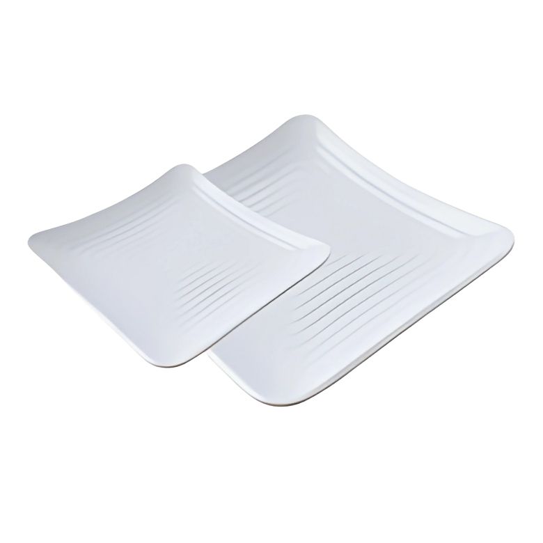 Plato Blanco con Relieve de Melamina 27 cm MCPLMPCL27RB BONNE