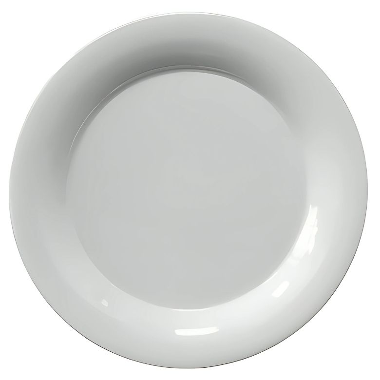 Plato de Melamina Rim Liso Premium Blanco 26.5 x 2.3 cm MCPLMRRP26 BONNE