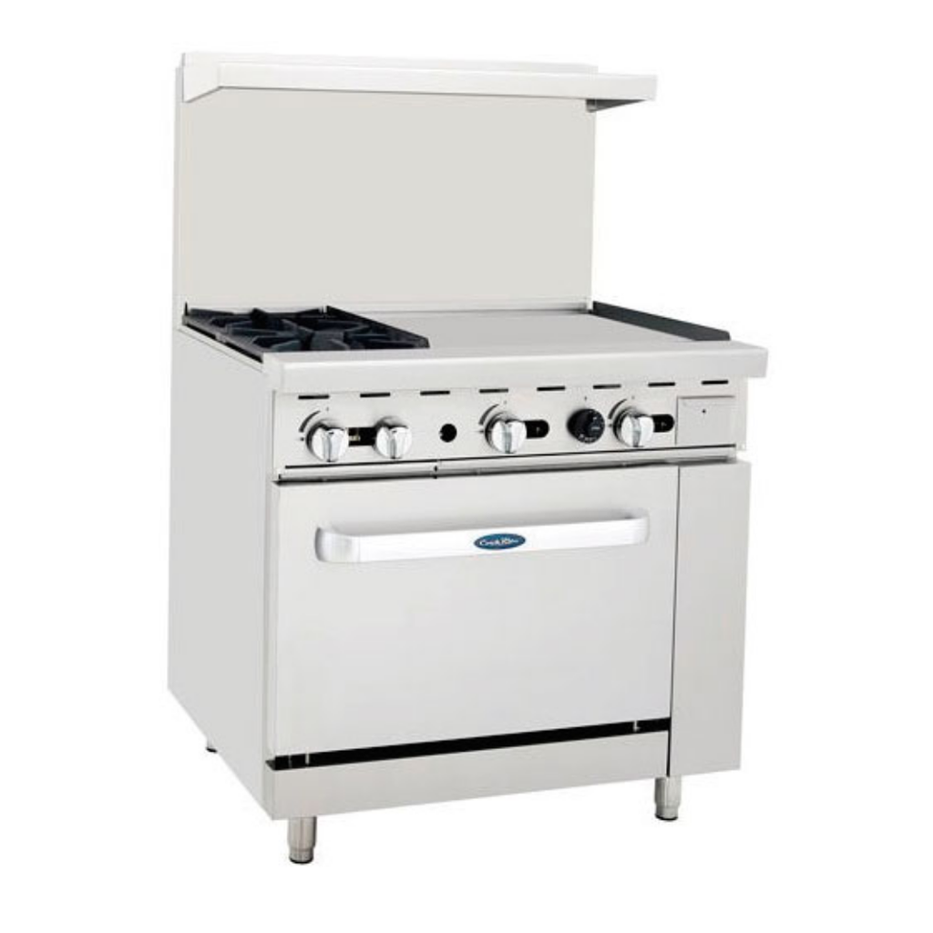 [102515] Estufa 2 quem, 1 pl "der" y 1 horno: 0.9 m AGR-2B24GR-36 COOK RITE