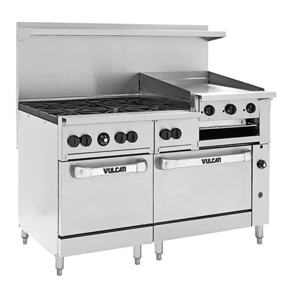 [106072] Estufa Gas Natural / Gas LP 6 Quemadores y 60" Plancha/Asador y Base de Horno Estándar 60SS-6B24GBN VULCAN