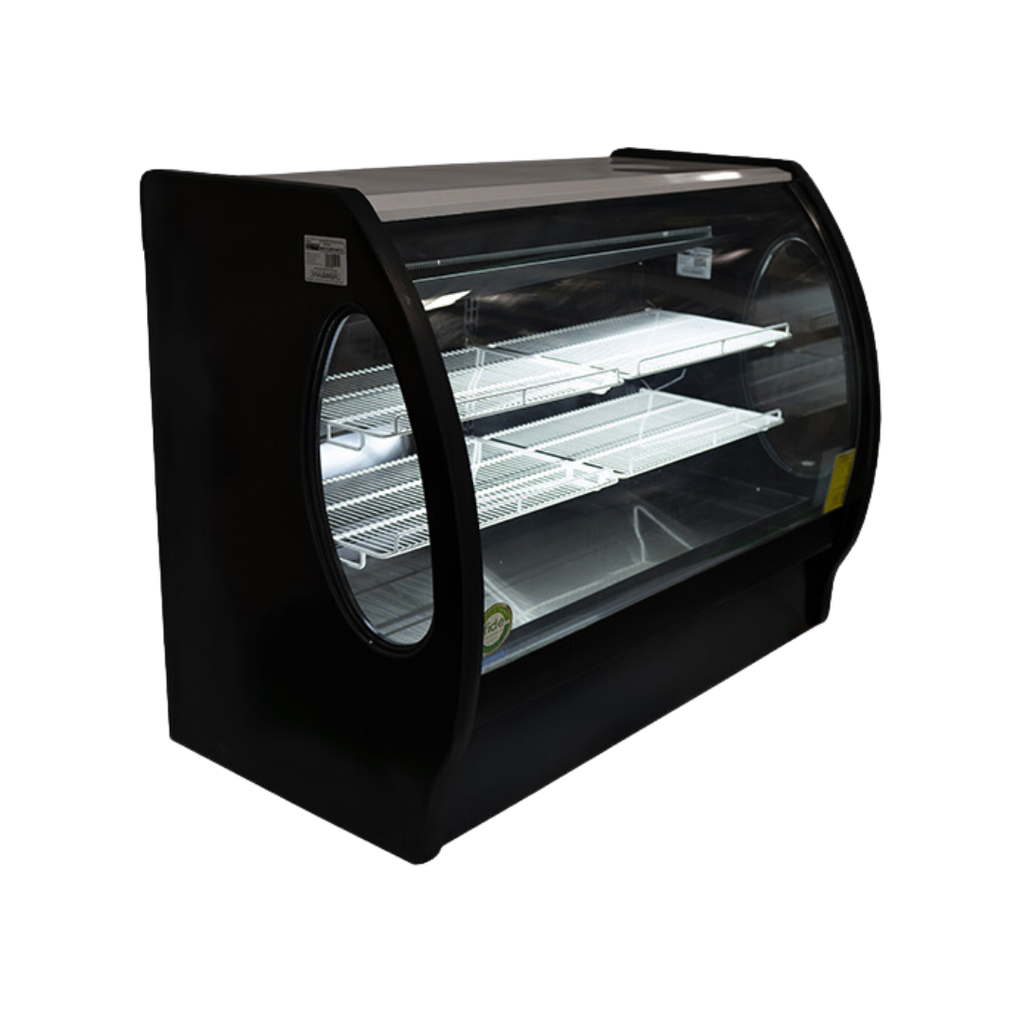 [107237] Vitrina .70 m C. curvo, puertas sólidas Negra RHNVCT-700-EP-N MASSER