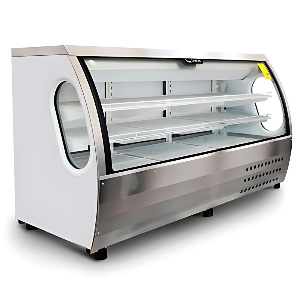 [107248] Vitrina 1 m C. Curvo, entrepaños y cuerpo en A. Inox RHNVCT-1000-EAIX MASSER
