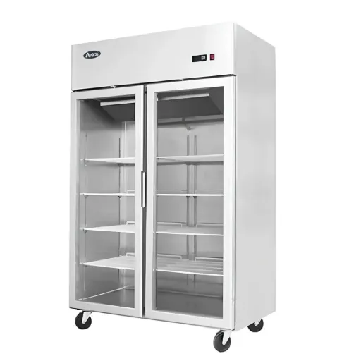 Refrigerador Acero Inox Puerta Cristal