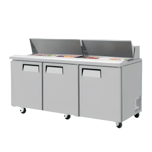 Mesa Refrigerada de 3 puertas para Preparar Sándwiches y Ensaladas MRSS-72-3S SOBRINOX