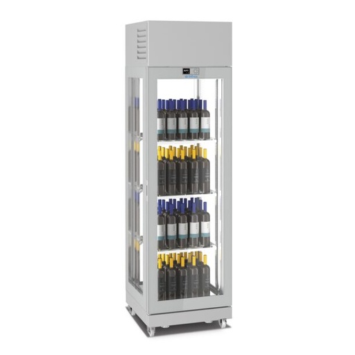 Armarios expositores de vino VITRA V 6500mm de cuatro cara de crital LO6514V INFRICO
