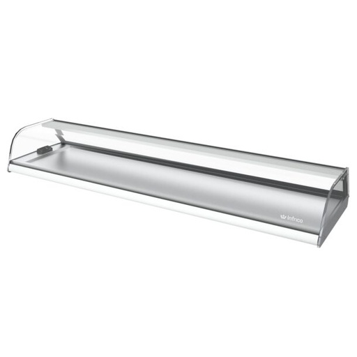 Expositor de barra y platos serie VEP - VEB. Serie cristal curvo de 1541mm VEB8CC INFRICO
