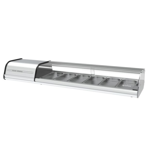 Expositor de tapas y pintxos serie VET.Serie plata 6 bandejas GN VET6P INFRICO