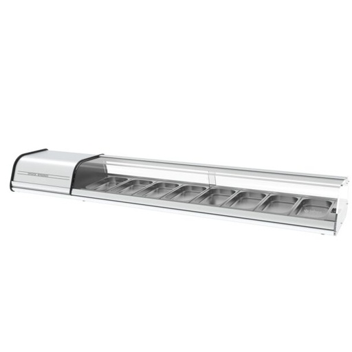 Expositor de tapas y pintxos serie VET.Serie plata 8 bandejas GN VET8P INFRICO