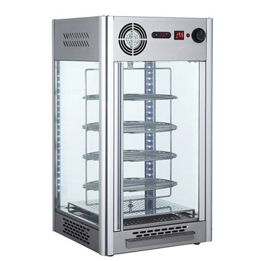 Exhibidor y Calentador de Pizza con Humedad y Parrillas Giratorias 60 cm RTR-158L MIGSA