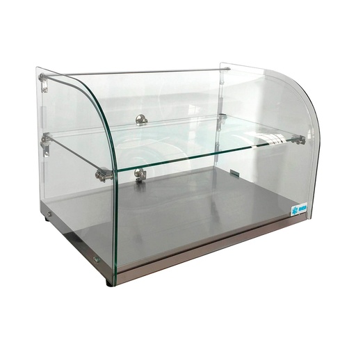 Vitrina Neutra Sobre Mostrador Cristal Curvo 55 cm RTZ-45L MIGSA