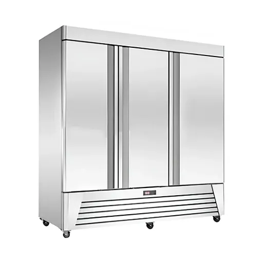 Refrigerador Industrial Vertical en Acero Inox. 3 Puertas Sólidas 72 Pies UR-78C-3 MIGSA