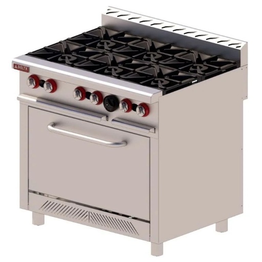 Estufa 6 Quemadores 36" Acero Inox H-6 TOP DELTA
