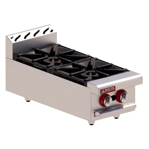 Parrilla 2 Quemadores Abiertos 12" Acero Inox y Aluminizado 1-2-V MIX DELTA