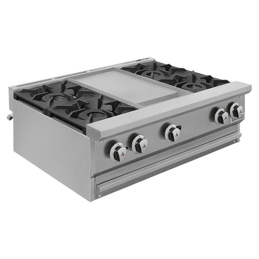 Parrilla Combinada con Plancha + Parrilla de 4 Quemadores CG-40P DRAGO