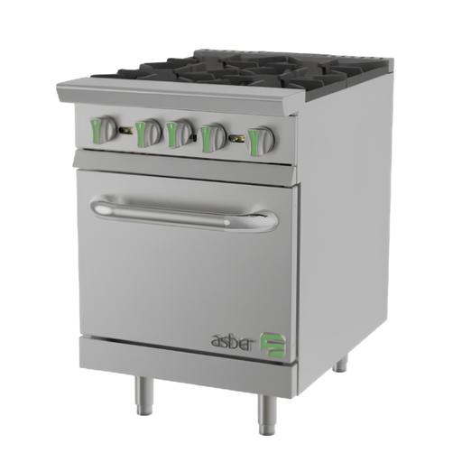 Estufa Industrial 4 Quemadores y Horno AER-4-24 ASBER