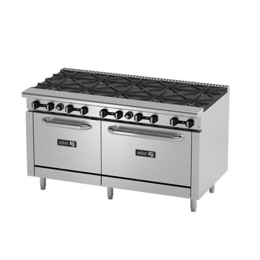 Estufa Industrial 10 Quemadores y 2 Hornos AER-2-B10-60 ASBER