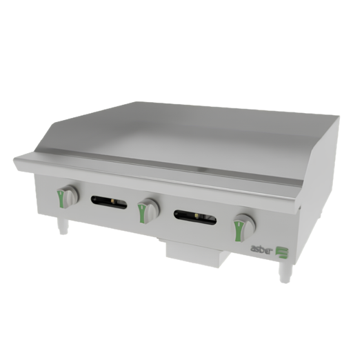 Plancha Industrial 36" 3 Quemadores con Placa de 1.59 cm AEMG-36 ASBER