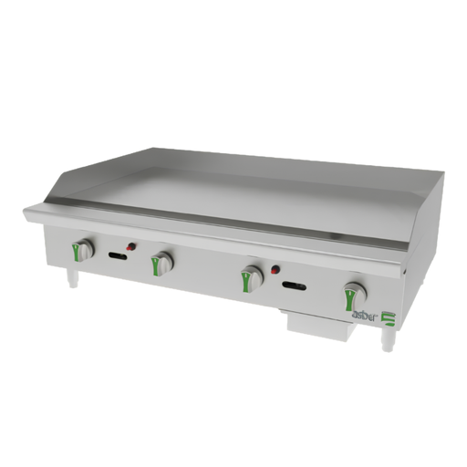 Plancha Lisa Termostatica a Gas con Placa de 3/4" AETG-48-H ASBER